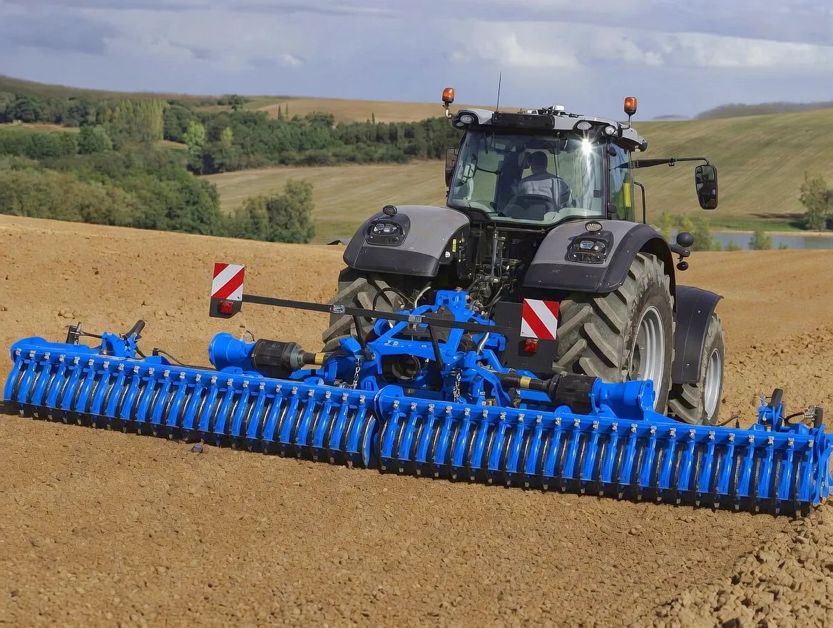Power Harrow in Operation UK Arable Field