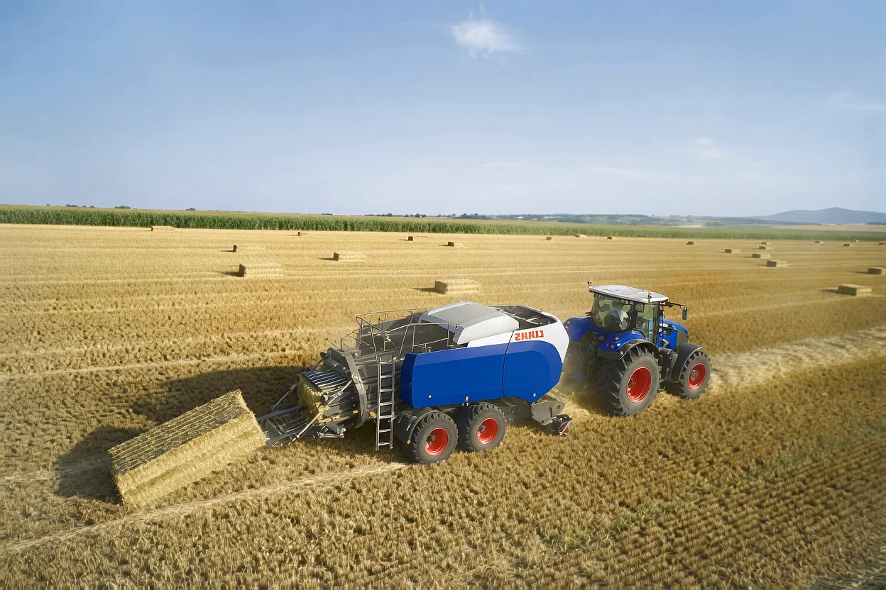 Agricultural baling contractor UK field